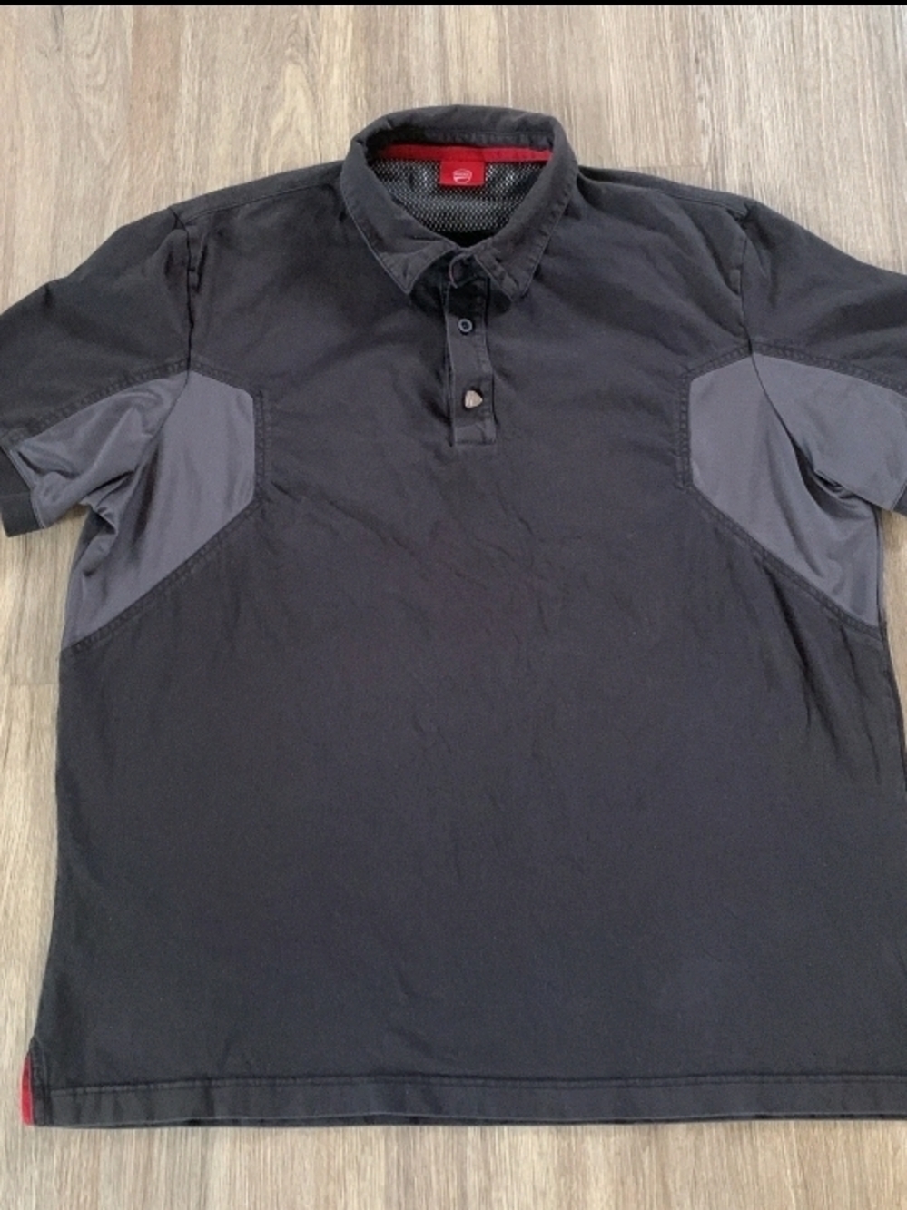 Ducati Performance Polo Shirt Mens Black Gray Logo On Back Motorsport 2XL